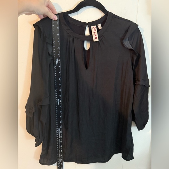 Dolan Left Coast Collection Anthropologie 3/4 sleeve Ruffle Tee top size S - Picture 8 of 9